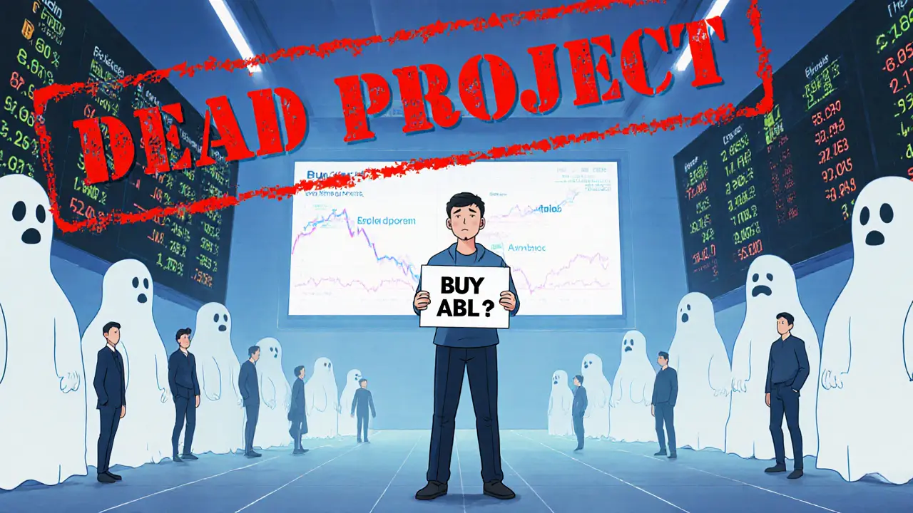 A lone investor on a deserted trading floor with ghostly team members vanishing in the background.