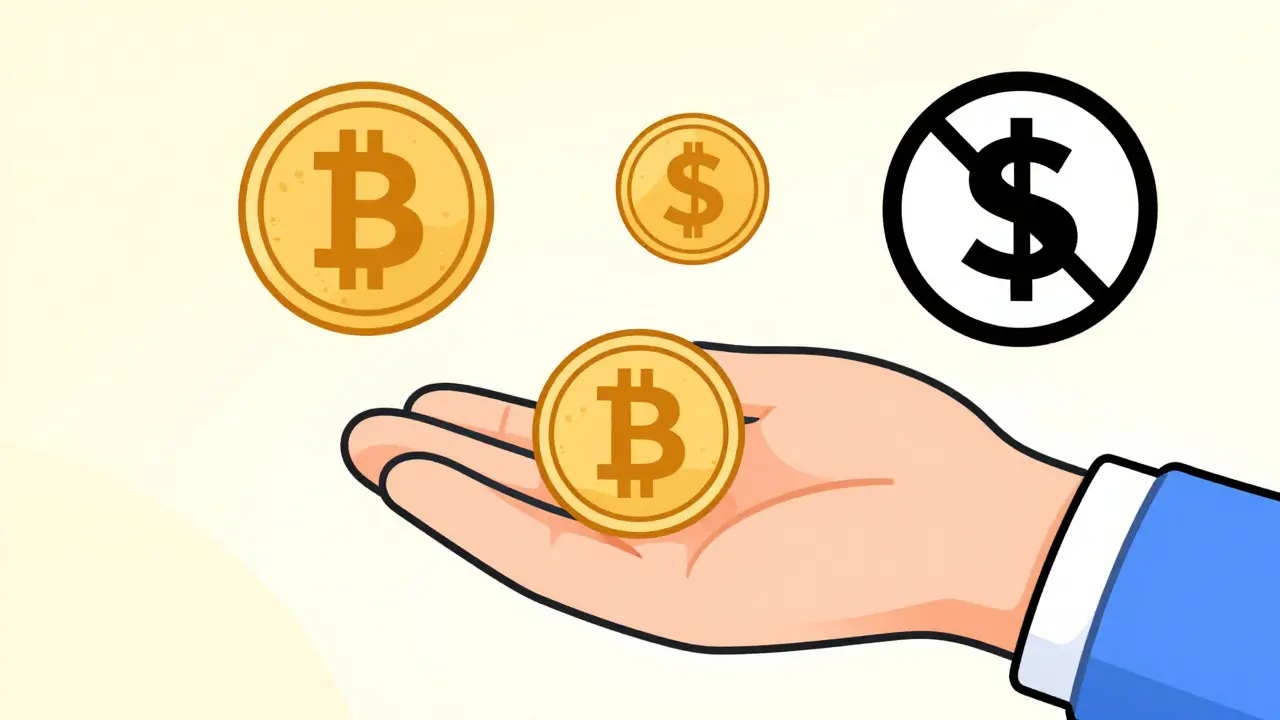 Person exchanging Bitcoin for ETF shares without cash.