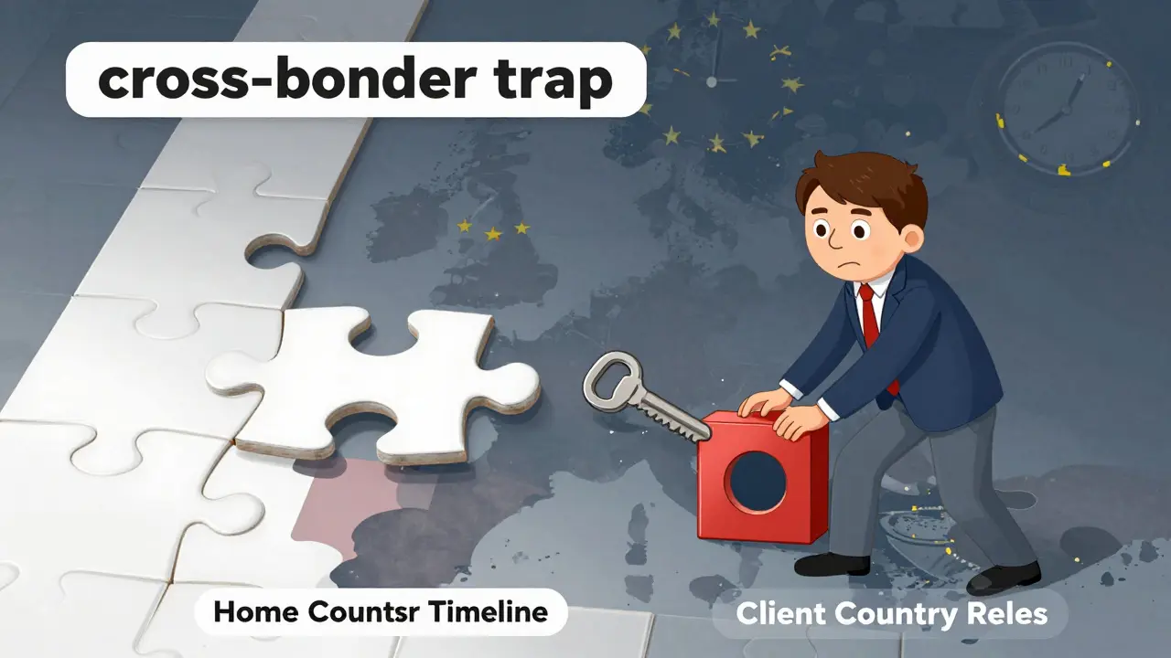 Puzzle metaphor showing the complexity of cross-border crypto compliance rules.