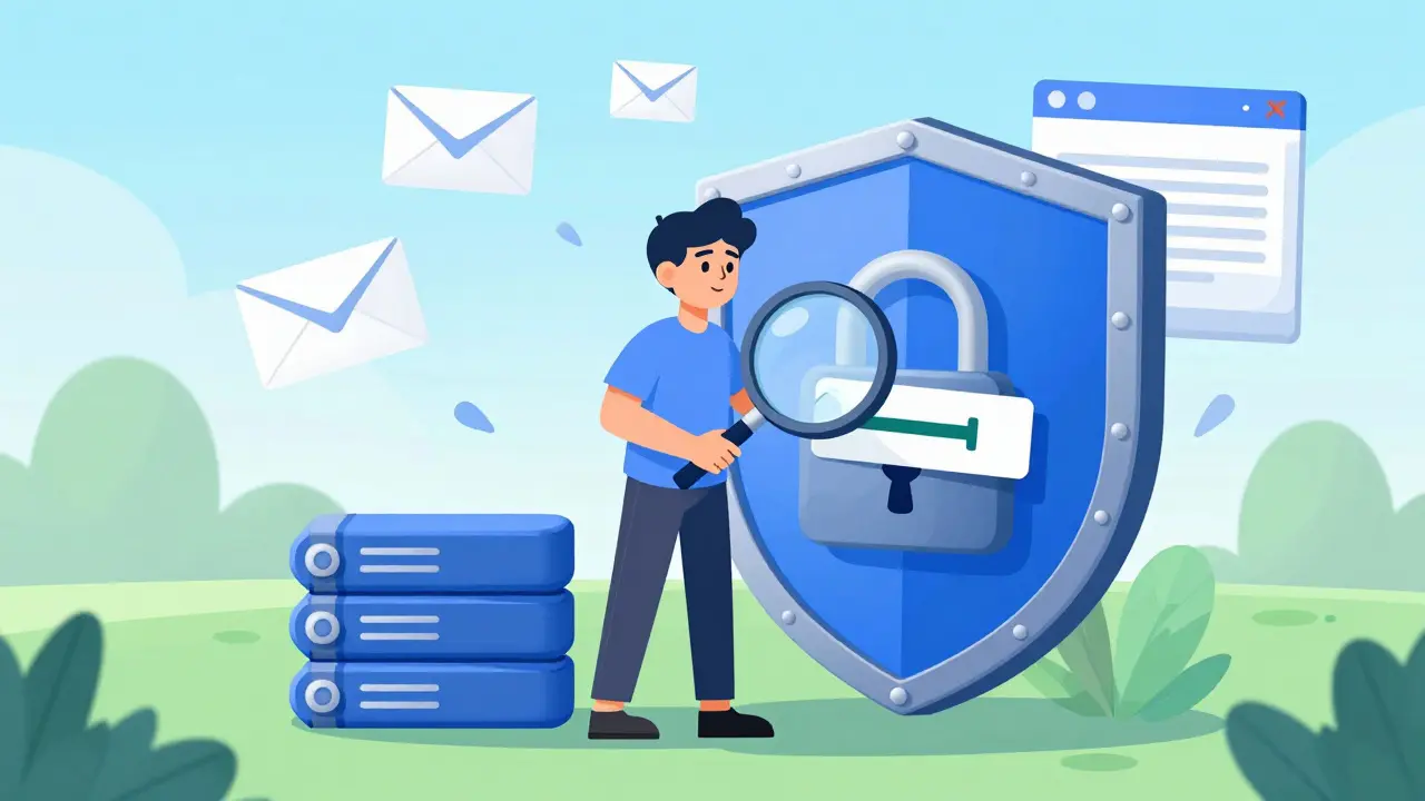 Cartoon depicting safe crypto habits with shields blocking phishing attempts.