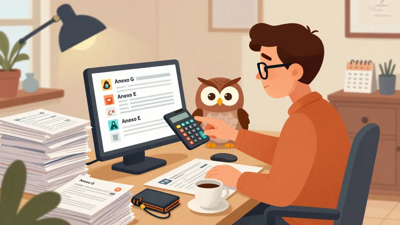 Cartoon of accountant helping nomad file crypto tax forms