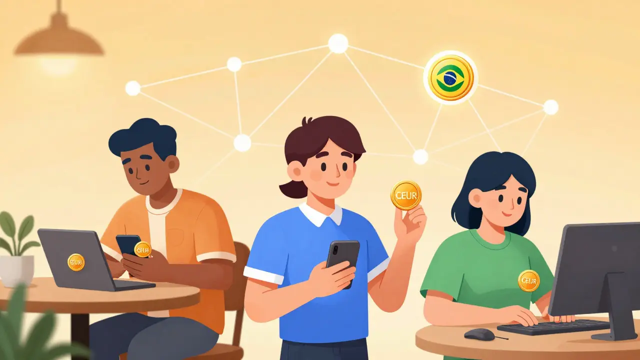People using Celo Euro stablecoins for daily transactions