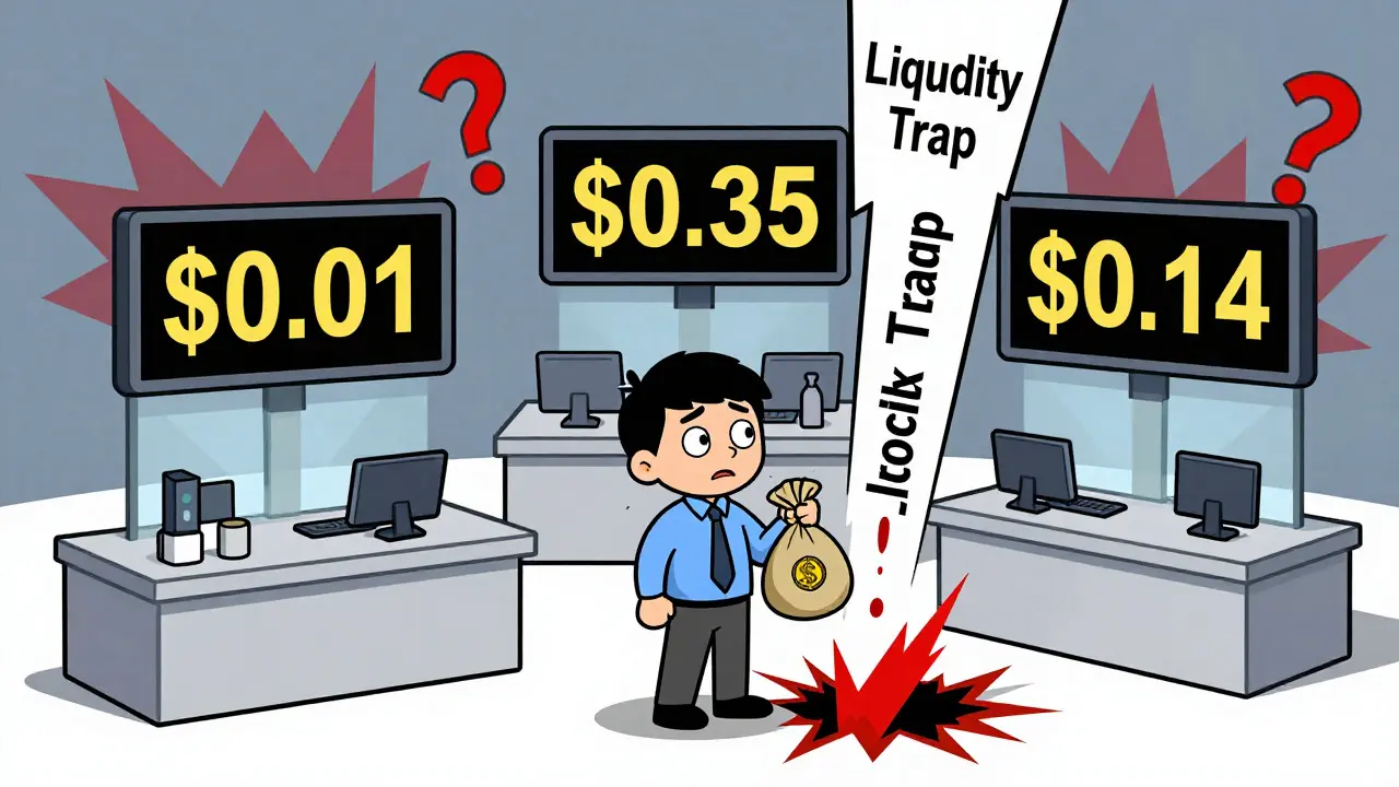 Confused investor facing wild price differences across exchanges on a crash chart