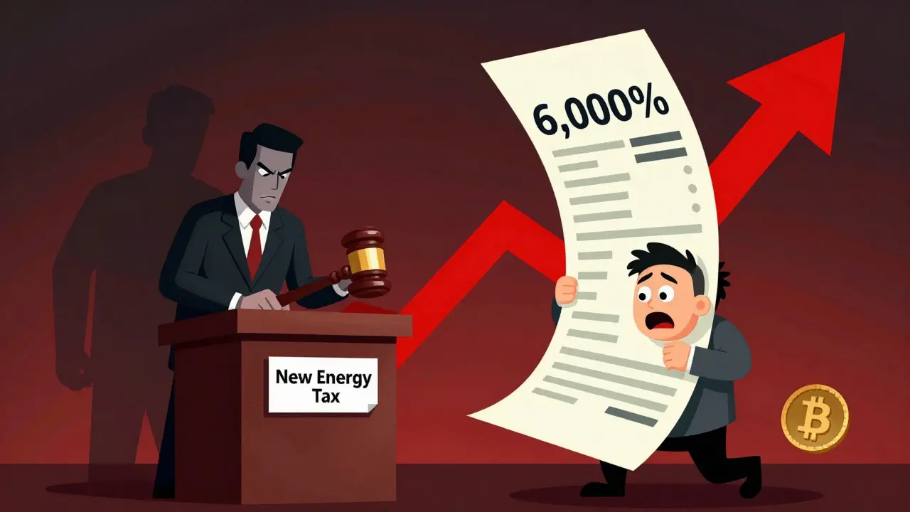 Miner shocked by giant electric bill after tax hike