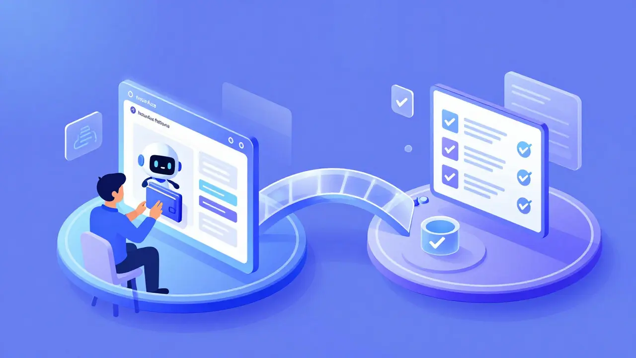 Cartoon user connecting wallet to InsurAce platform for automated insurance coverage