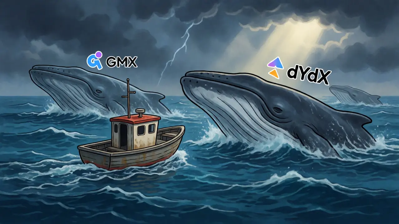 Small boat dwarfed by giant whales in a competitive crypto ocean