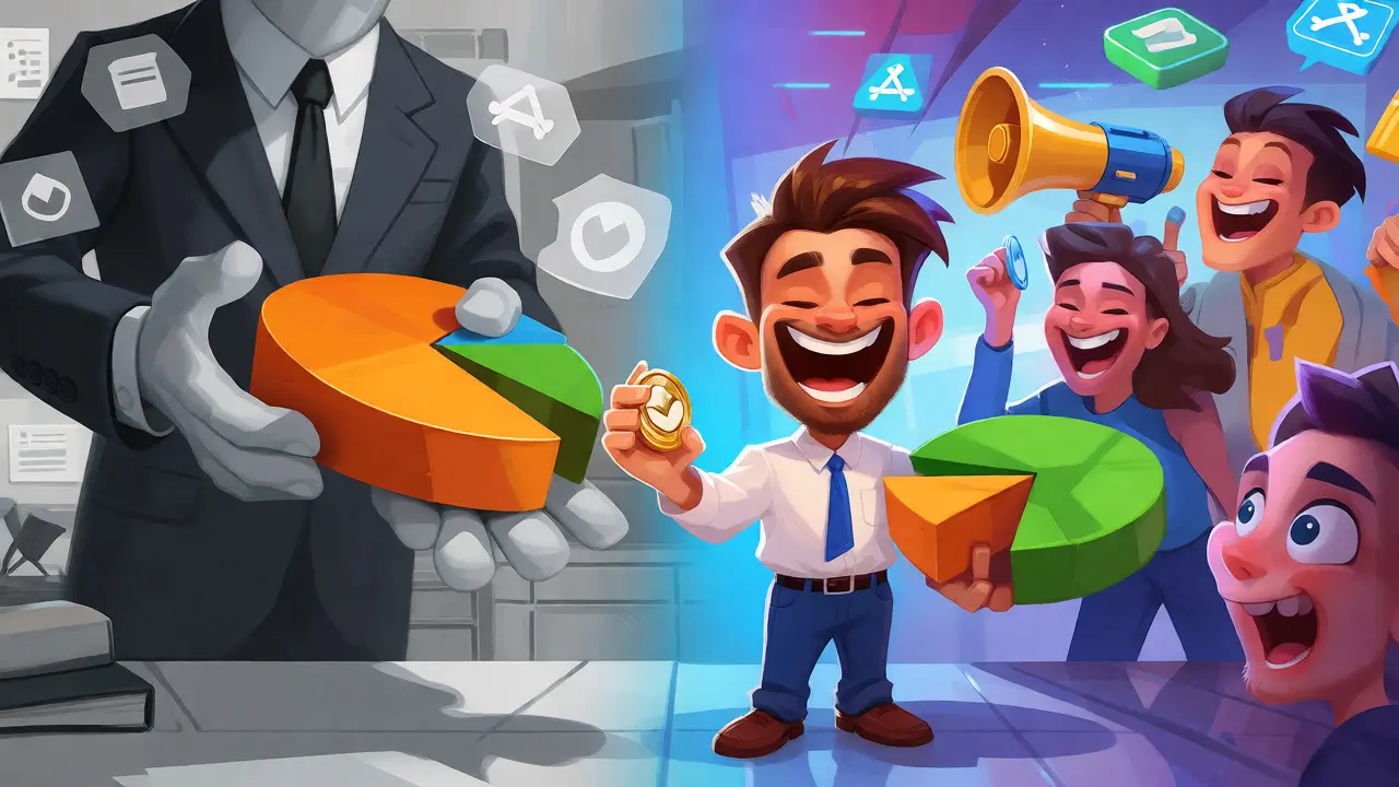 Artist bypassing middlemen by sharing tokens directly with supportive fans.