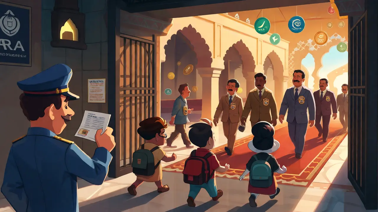 Illustration of international license holders entering Pakistan while startups wait.