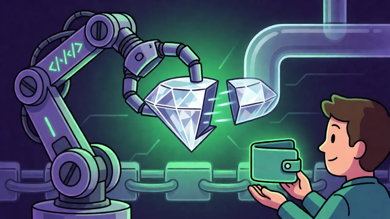 Smart contract robot automating fee deduction from an NFT sale